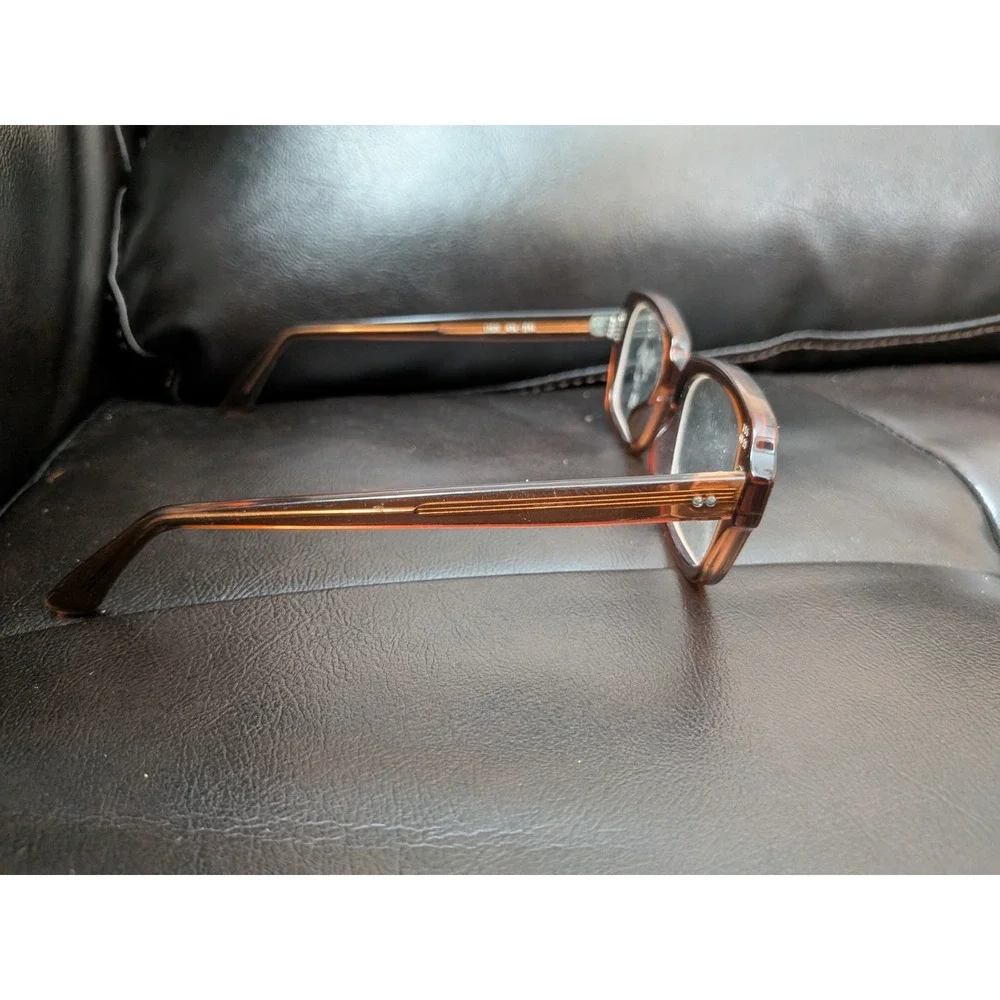 Vintage Military USS 4 1/2 - 5 3/4 Eyeglasses Frames Brown  - 48-20